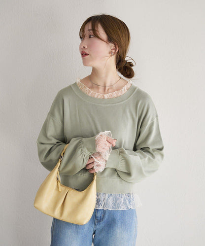 蕾絲拼接 針織上衣 B款