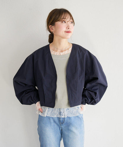 無領設計 尼龍 夾克 B款