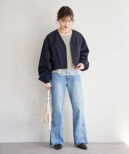 蕾絲拼接 針織上衣 B款