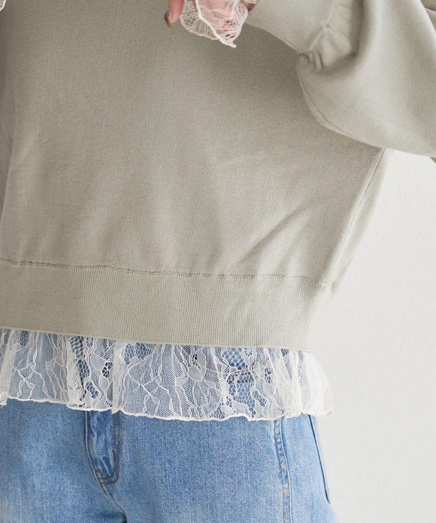 蕾絲拼接 針織上衣 B款