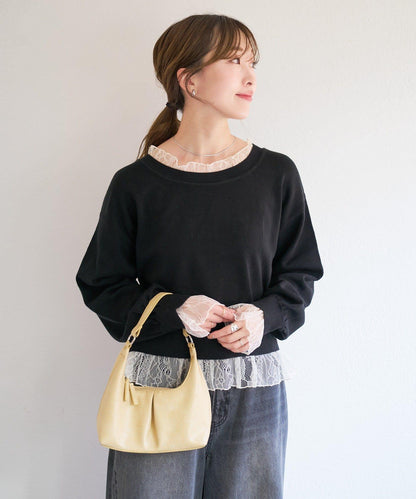 蕾絲拼接 針織上衣 B款