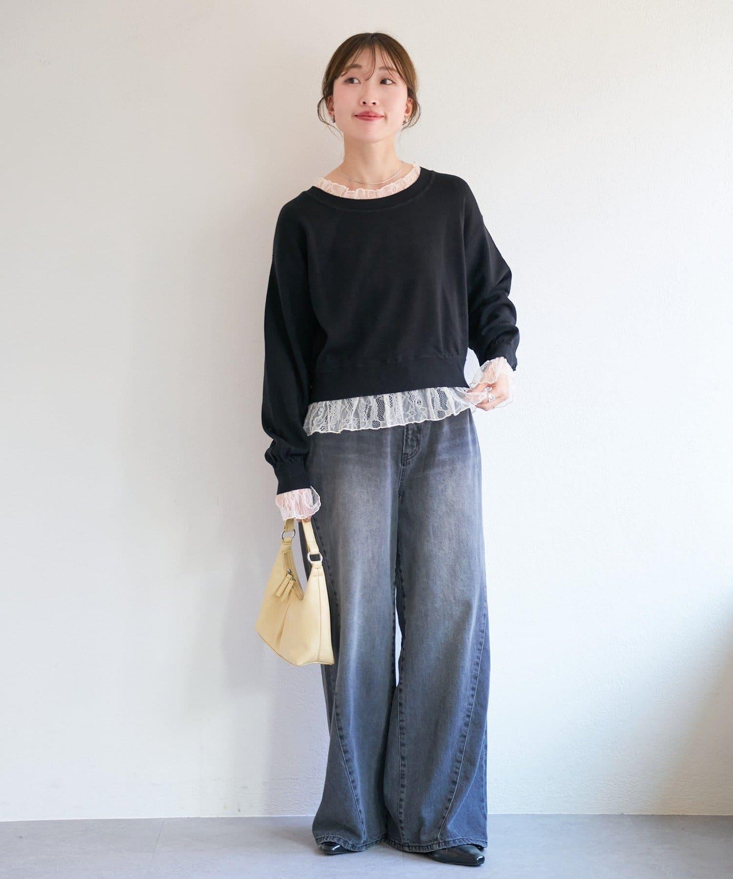 蕾絲拼接 針織上衣 B款