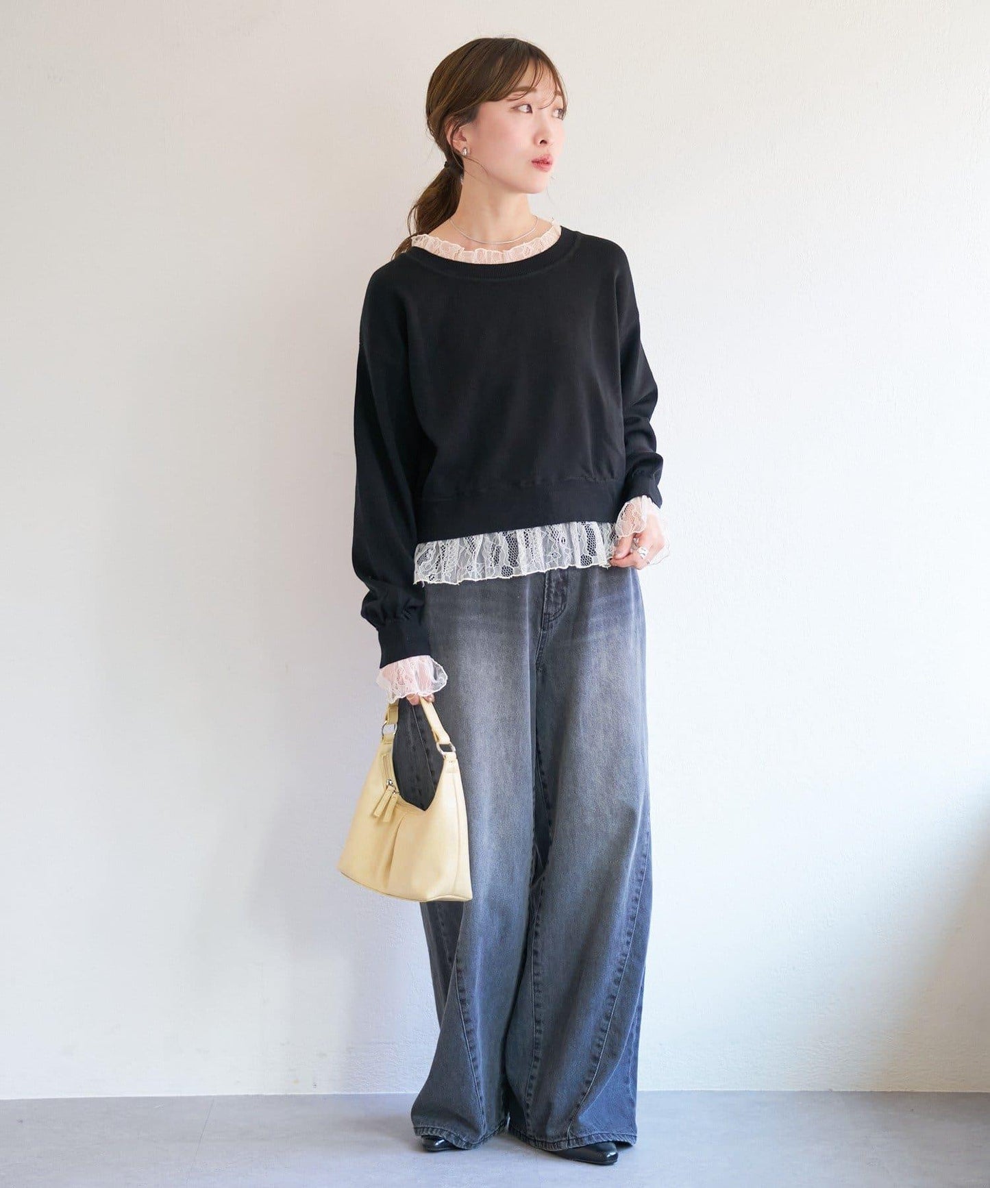 蕾絲拼接 針織上衣 B款