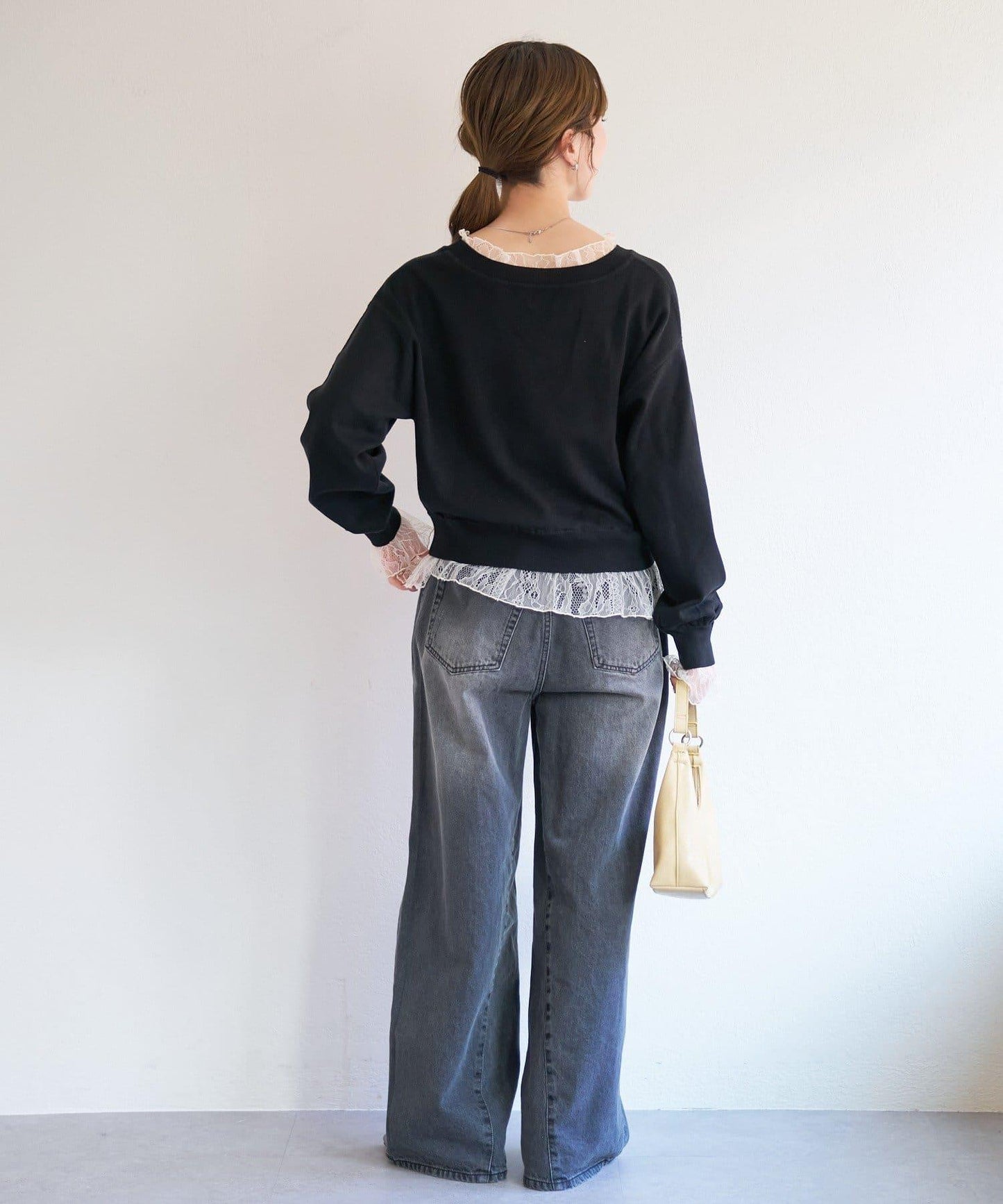 蕾絲拼接 針織上衣 B款