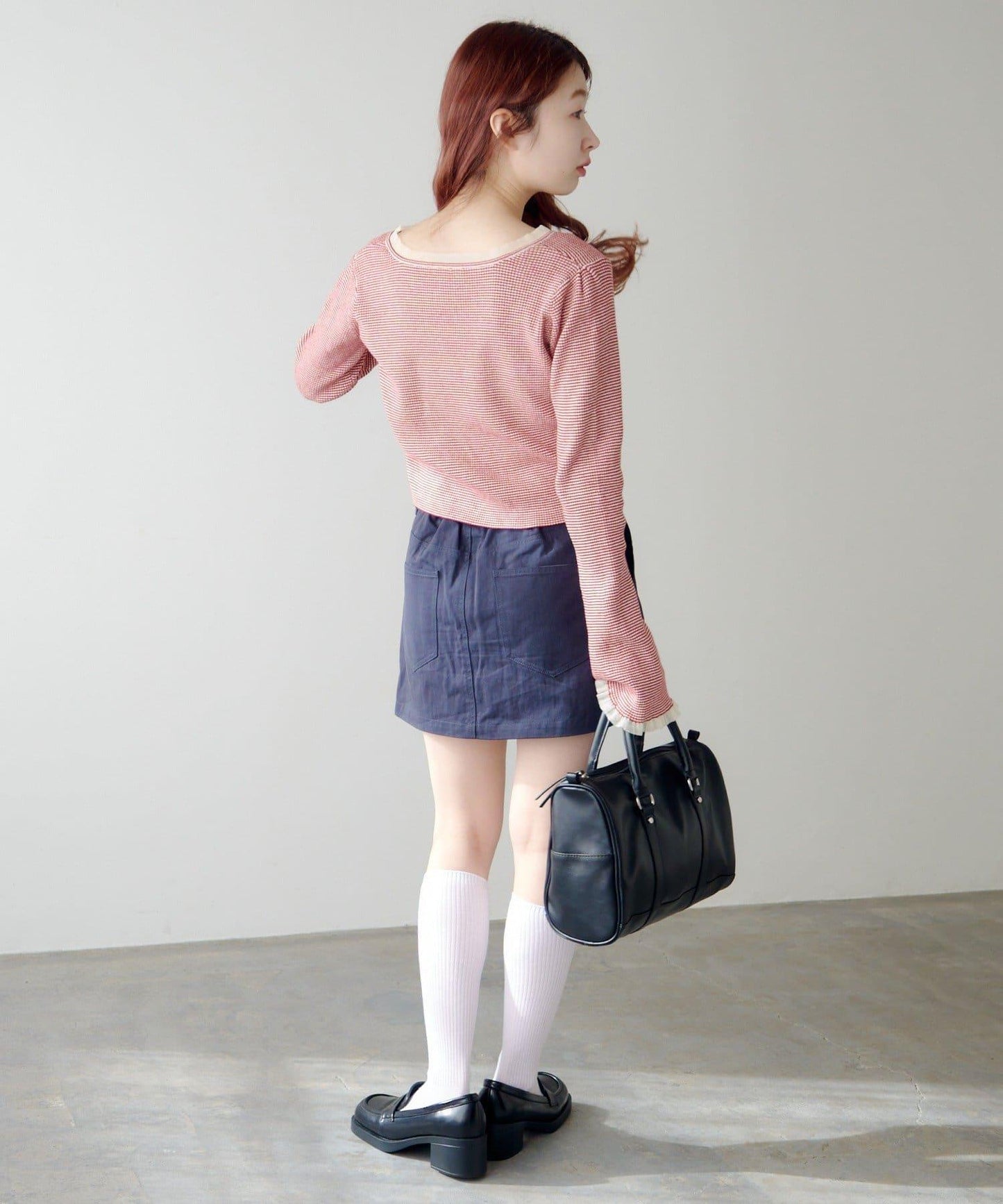 珍珠紐扣荷葉邊針織開衫