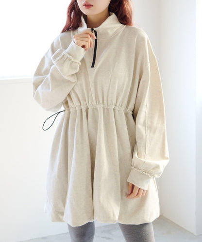 衛衣材質 泡泡廓形 迷你連衣裙