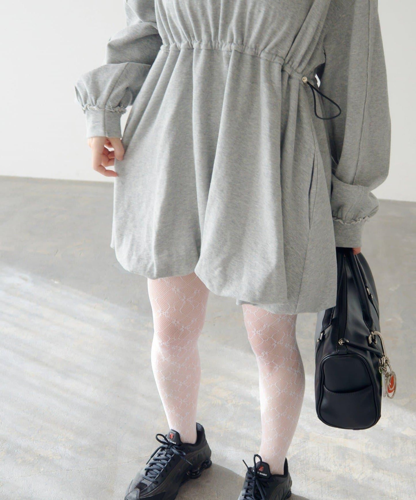 衛衣材質 泡泡廓形 迷你連衣裙