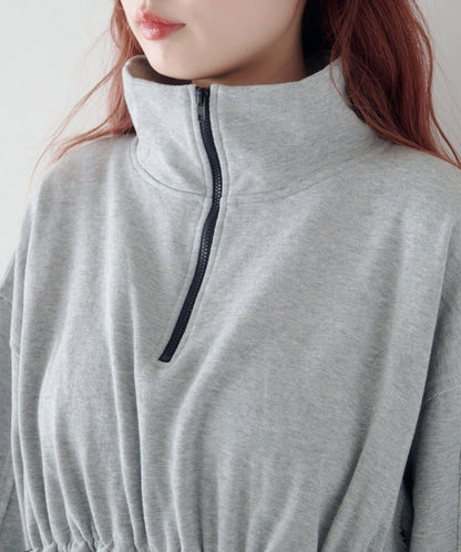 衛衣材質 泡泡廓形 迷你連衣裙