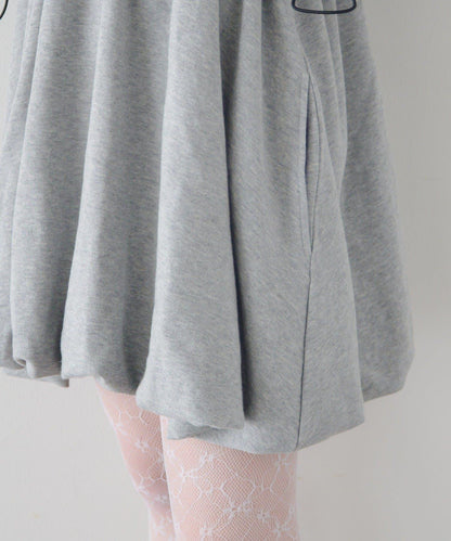 衛衣材質 泡泡廓形 迷你連衣裙