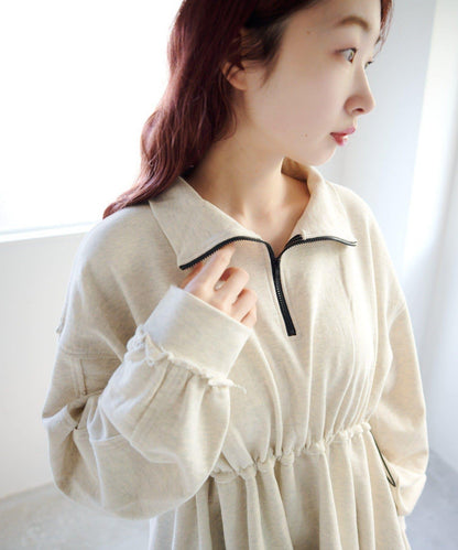 衛衣材質 泡泡廓形 迷你連衣裙