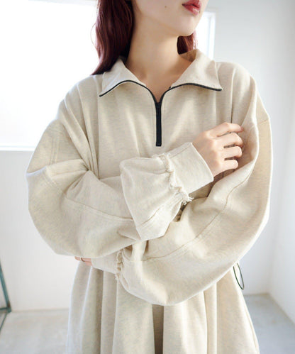 衛衣材質 泡泡廓形 迷你連衣裙