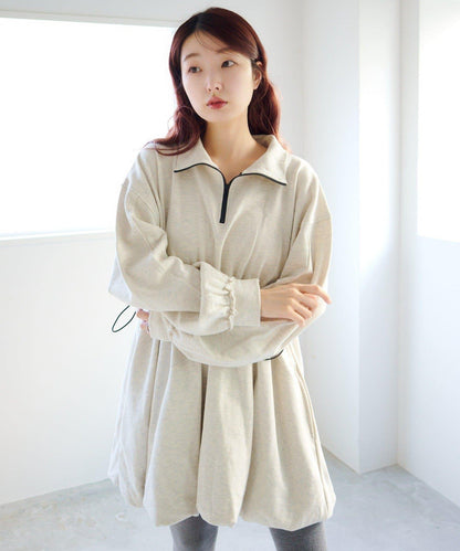 衛衣材質 泡泡廓形 迷你連衣裙