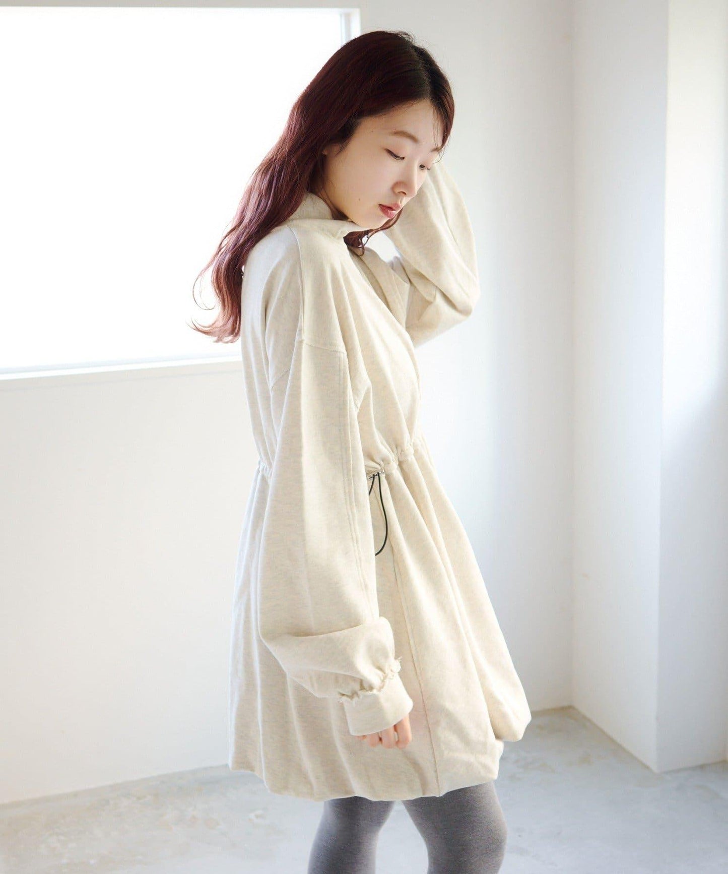 衛衣材質 泡泡廓形 迷你連衣裙