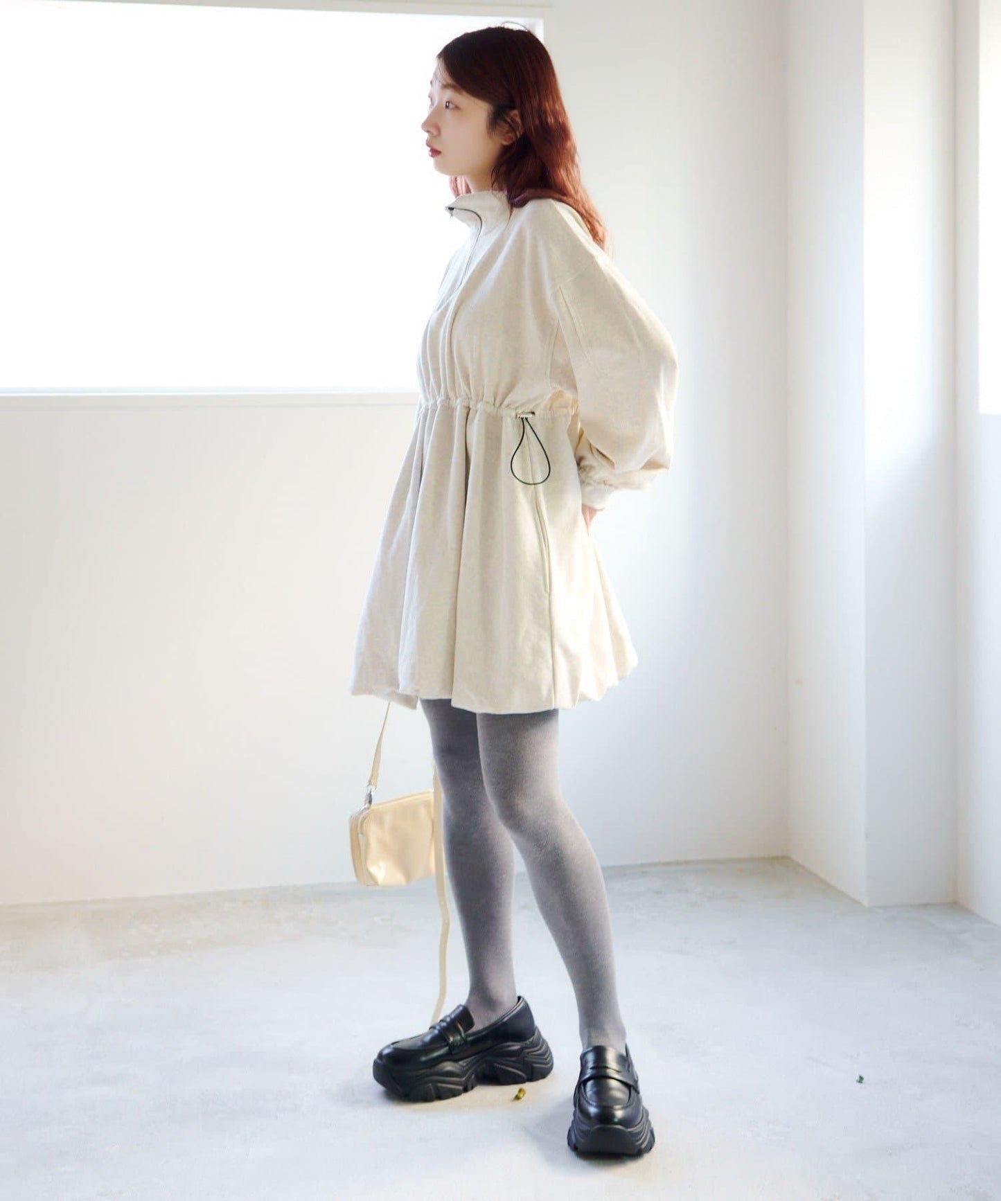 衛衣材質 泡泡廓形 迷你連衣裙