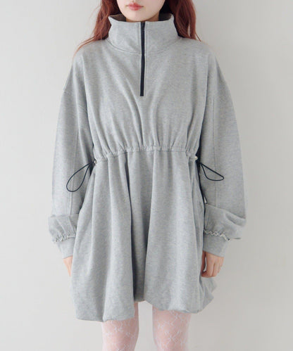 衛衣材質 泡泡廓形 迷你連衣裙