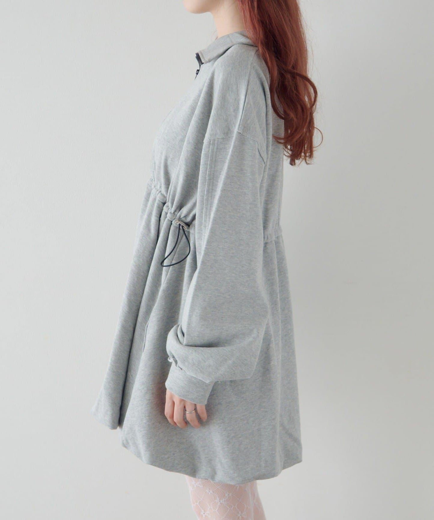 衛衣材質 泡泡廓形 迷你連衣裙