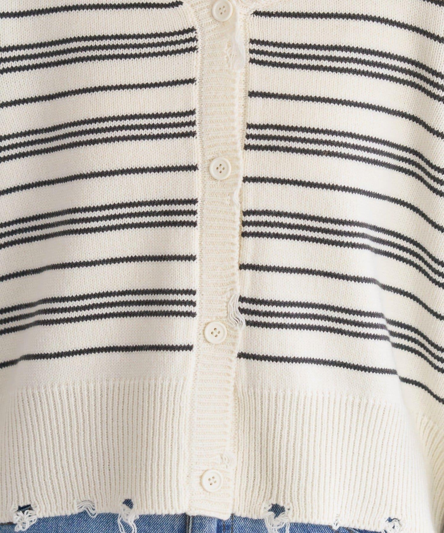 B 條紋做舊 針織開衫 B款