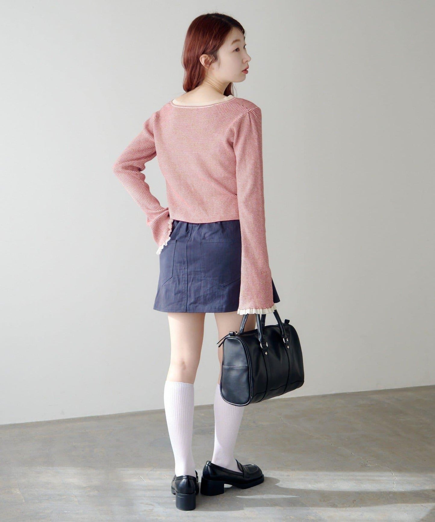 珍珠紐扣荷葉邊針織開衫