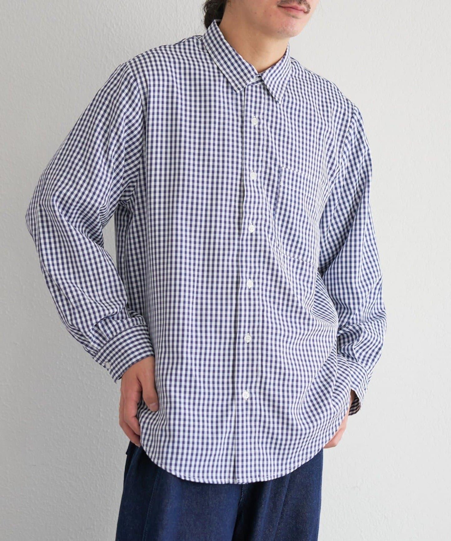 中性款 條紋 圓領襯衫 BM