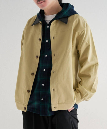 中性款 BM 皮革領短外套