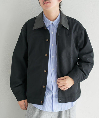 中性款 BM 皮革領短外套