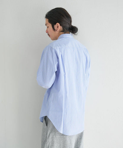 中性款 條紋 圓領襯衫 BM