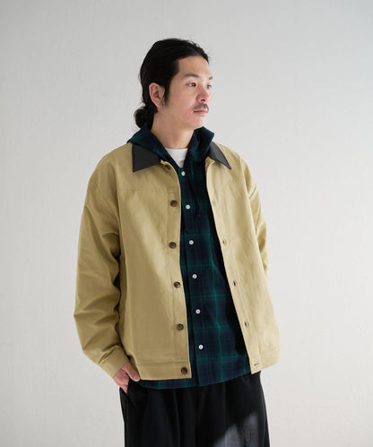 中性款 BM 皮革領短外套