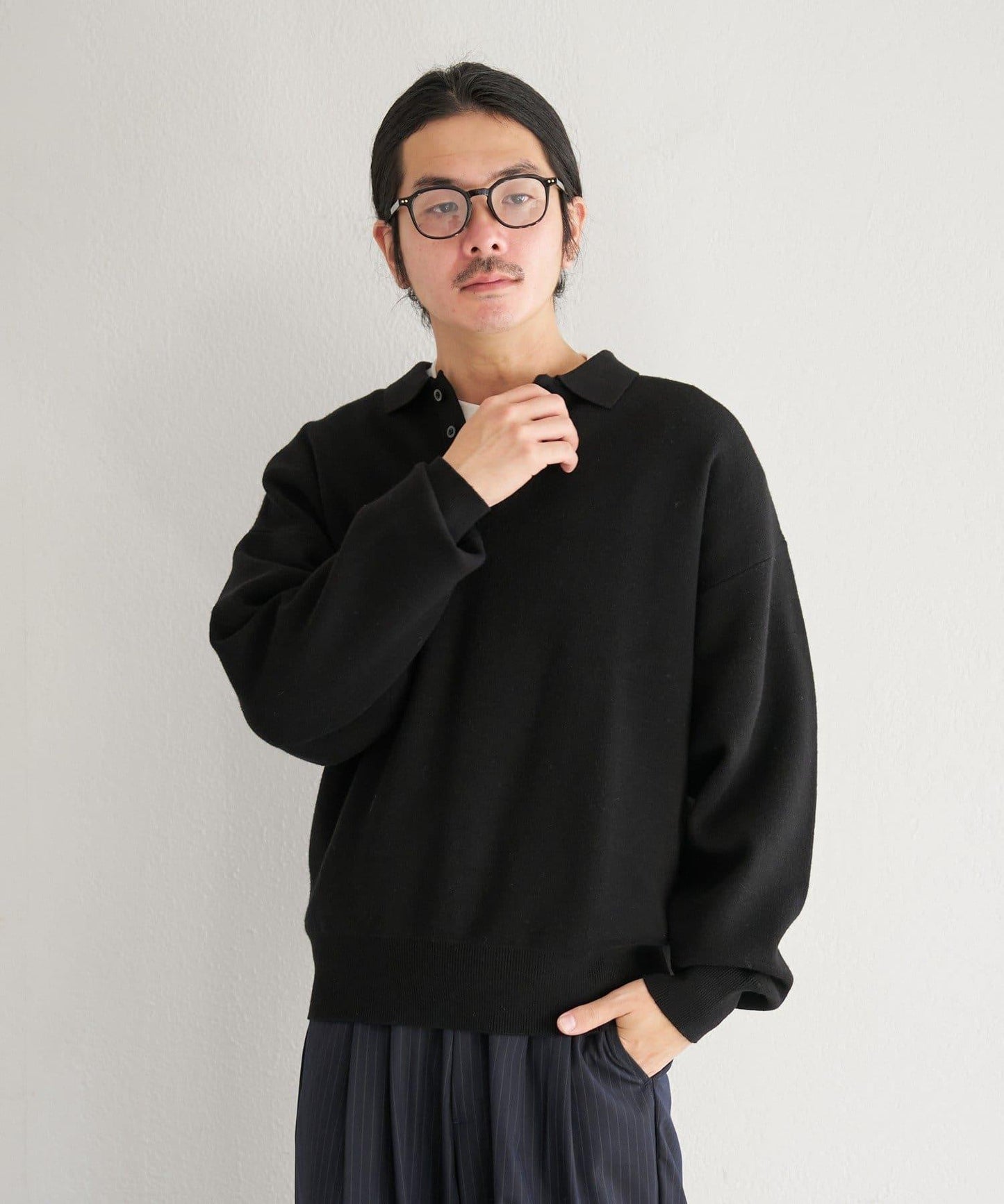 中性 BM 衛衣感針織 POLO衫