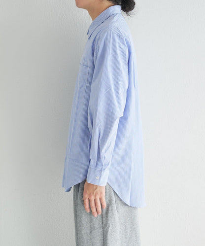 中性款 條紋 圓領襯衫 BM