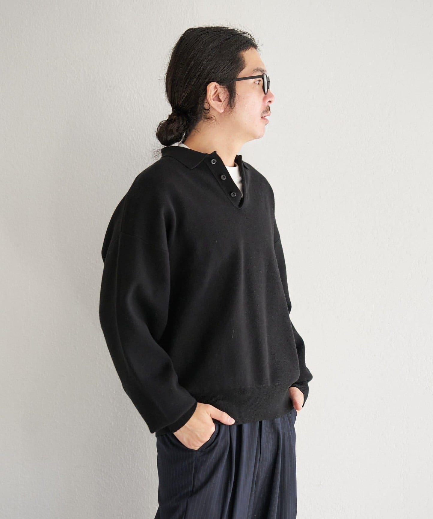 中性 BM 衛衣感針織 POLO衫