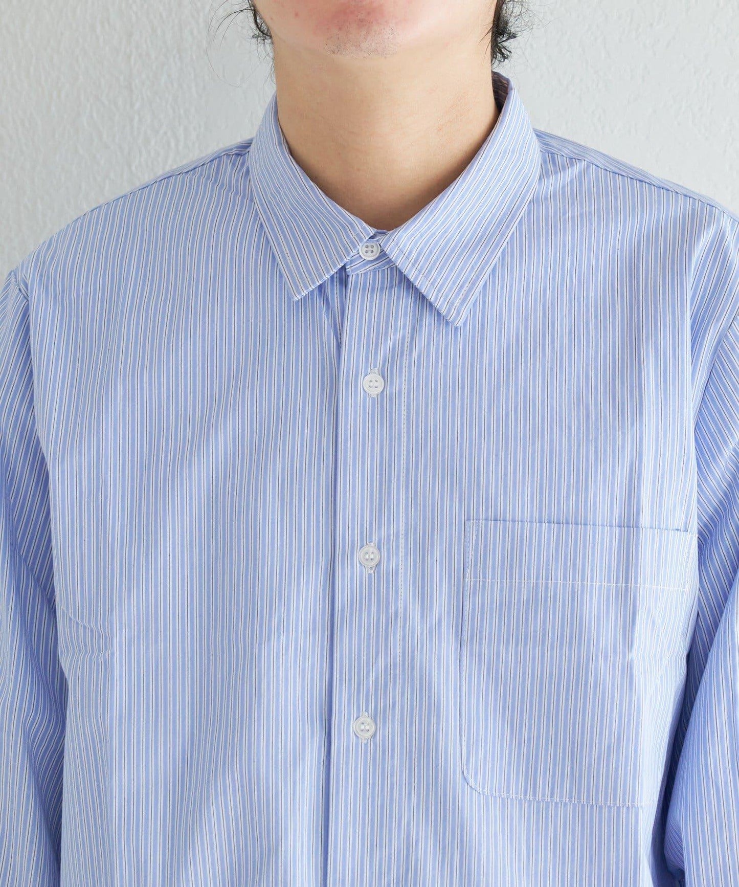 中性款 條紋 圓領襯衫 BM