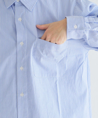 中性款 條紋 圓領襯衫 BM