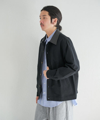 中性款 BM 皮革領短外套