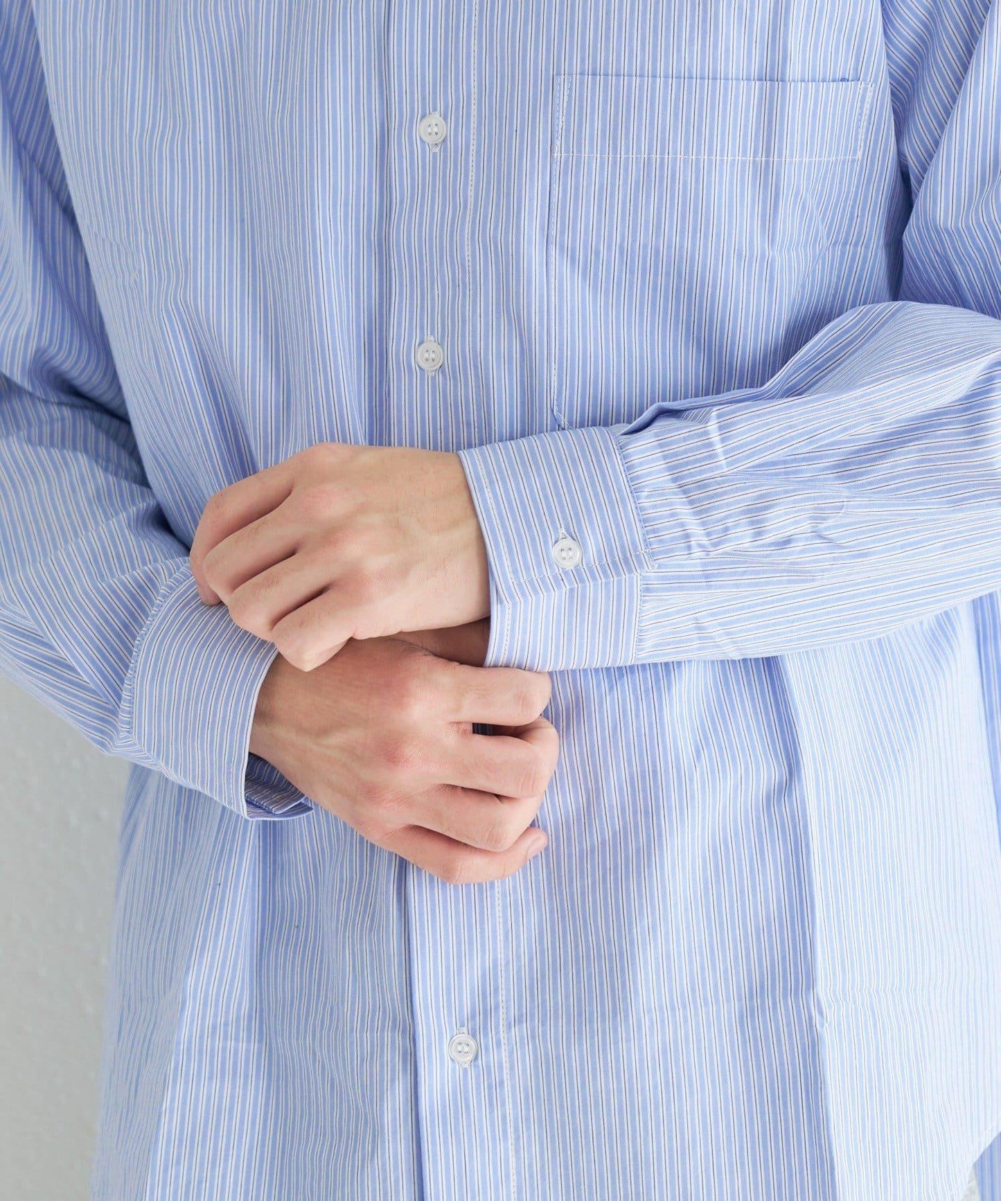 中性款 條紋 圓領襯衫 BM