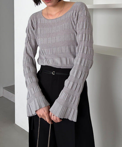 隨機紋理羅紋針織套頭衫