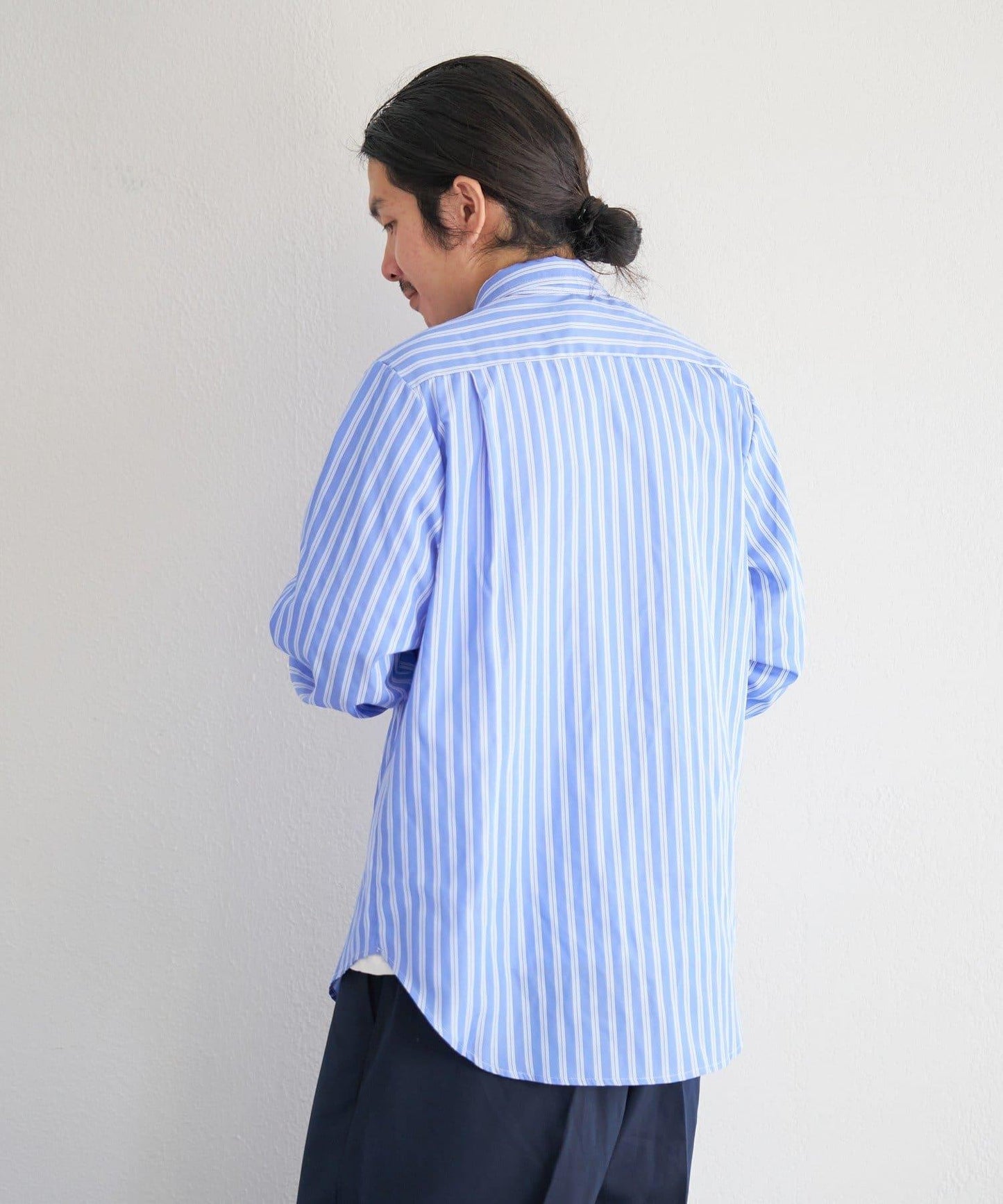 中性款 條紋 圓領襯衫 BM