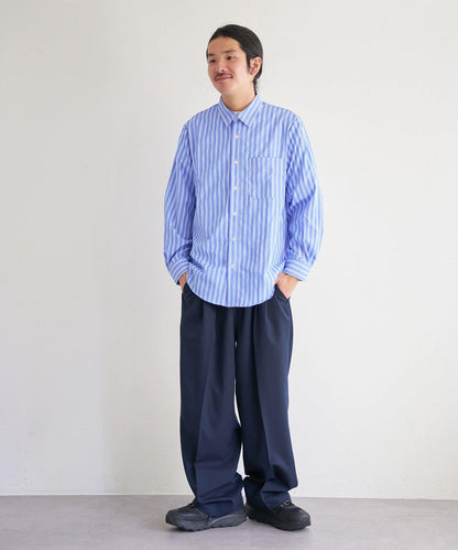 中性款 條紋 圓領襯衫 BM