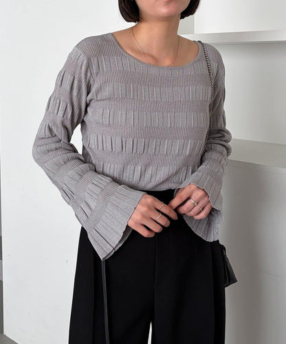 隨機紋理羅紋針織套頭衫