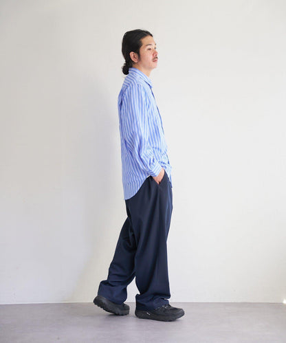 中性款 條紋 圓領襯衫 BM