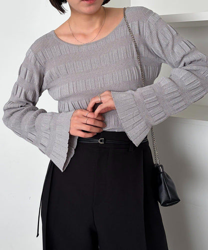 隨機紋理羅紋針織套頭衫