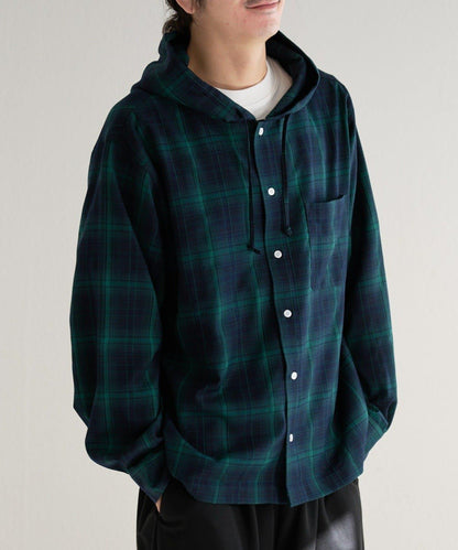 男女同款 BM 格紋連帽襯衫