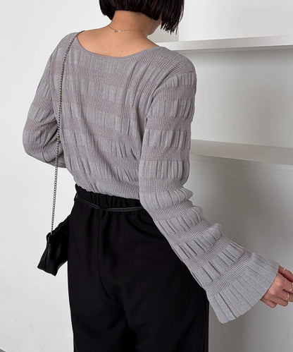 隨機紋理羅紋針織套頭衫