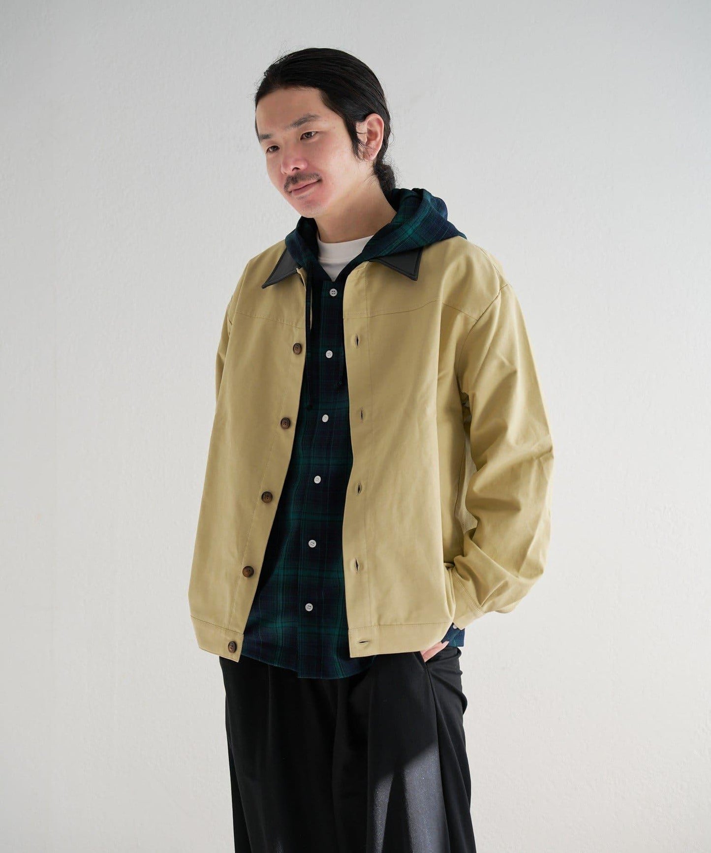 男女同款 BM 格紋連帽襯衫