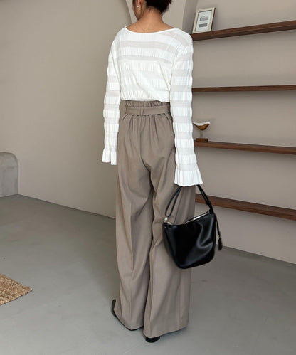 隨機紋理羅紋針織套頭衫