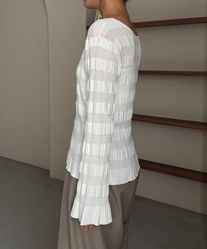 隨機紋理羅紋針織套頭衫