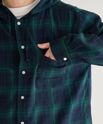 男女同款 BM 格紋連帽襯衫