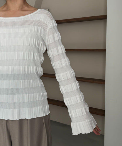 隨機紋理羅紋針織套頭衫