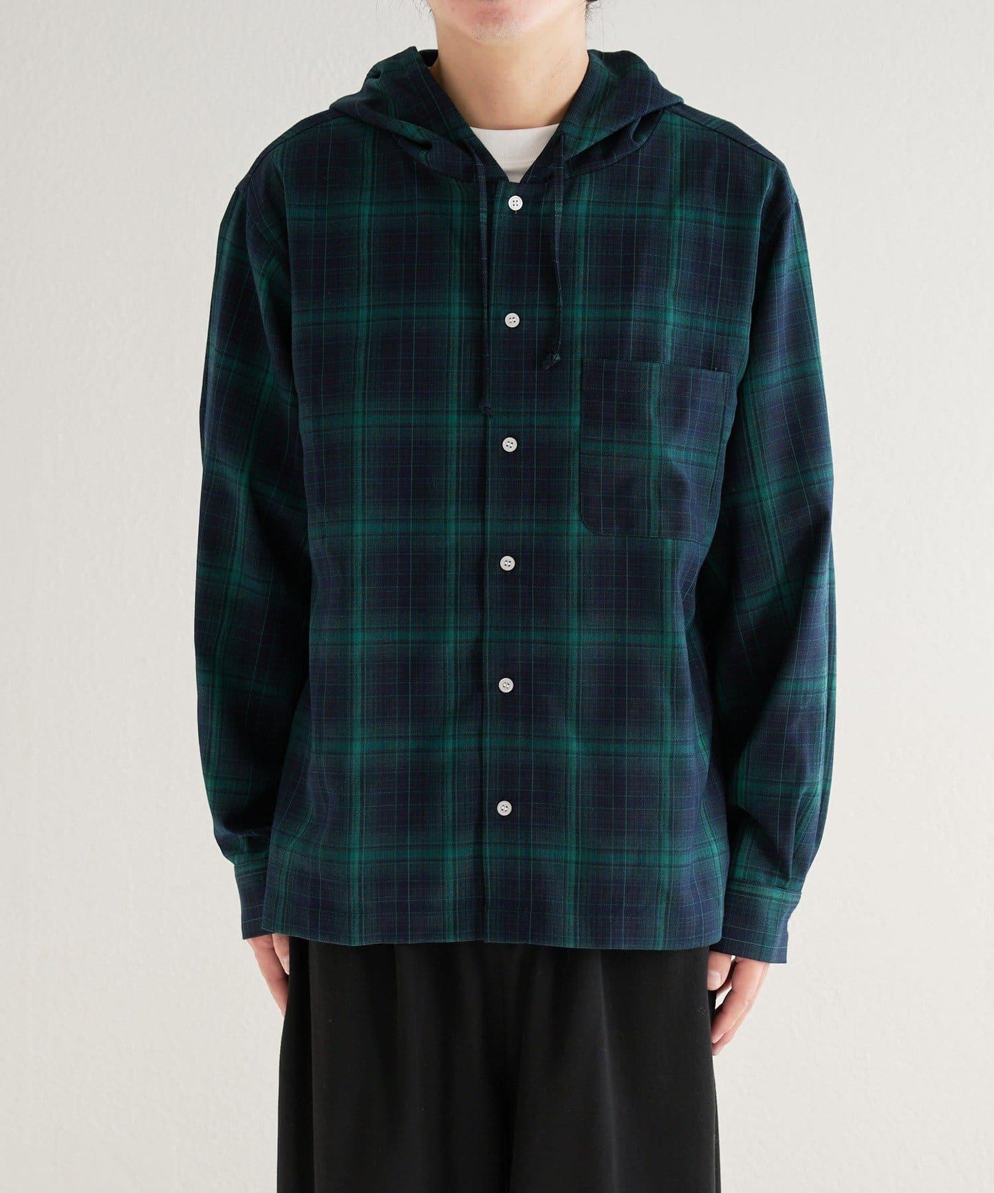 男女同款 BM 格紋連帽襯衫