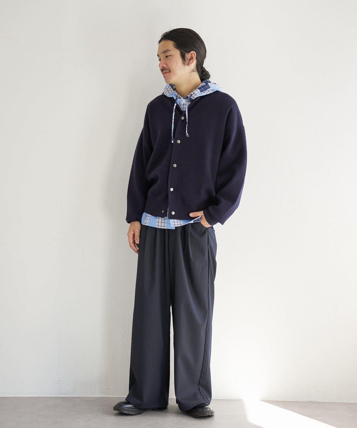 男女同款 BM 格紋連帽襯衫