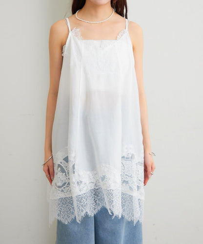 蕾絲拼接 吊帶長款上衣